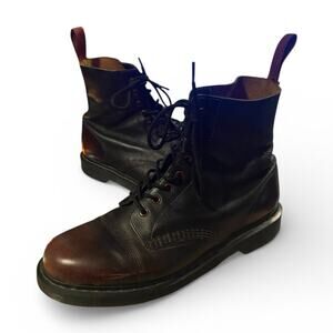 Dr. Martens 1460 Boots Men's 14 Brown Crazy Horse Leather 8 Eye Lace Up Ankle